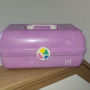 Caboodles Retro Lavender Cosmetic Train Case - Colorful Logo